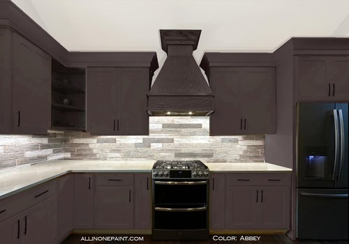 ALL-IN-ONE Paint, Durable cabinet and furniture paint. Built in primer and top coat, no sanding needed. Includes our 30 featured color card - Linen (off-white), Quart