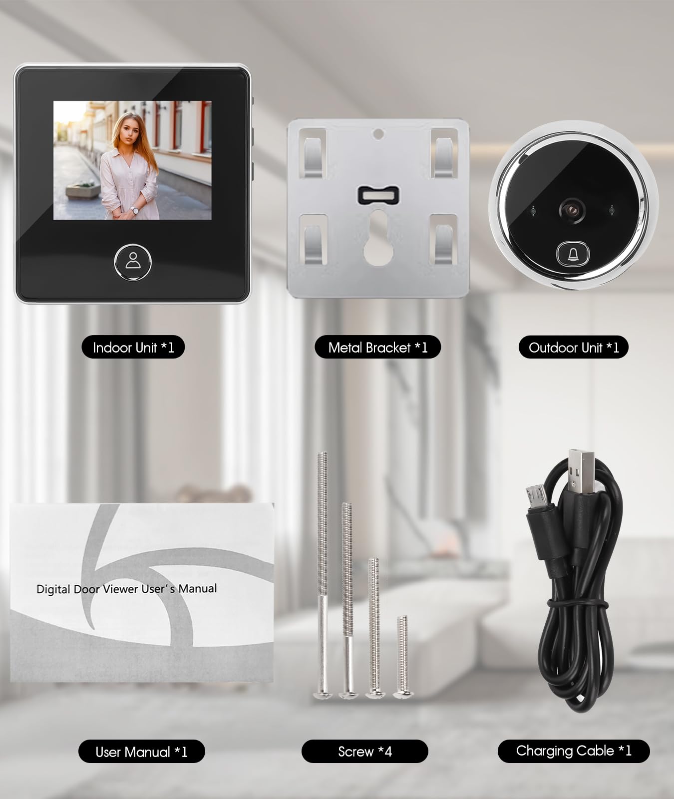 Irosiy 2.8in Digital Door Viewer Peephole Camera with High-Definition Display, Infrared Night Vision, Wide Angle for Home, Hotel, Apartment, Security Digital Door Eye Viewer