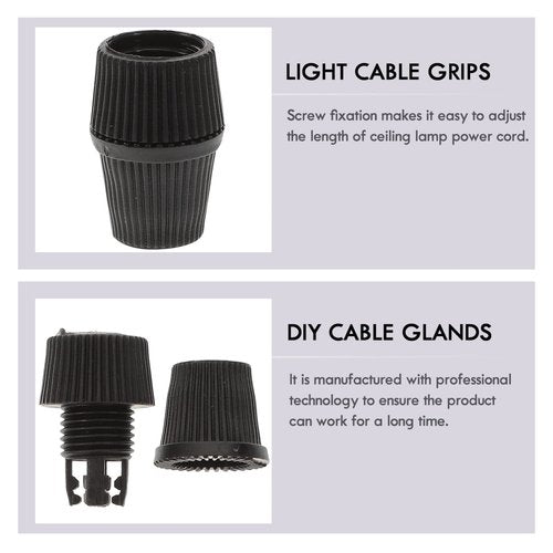 DOITOOL 100sets Strain Relief Cord Connectors Cable Glands for Pendant Lights Easy Installation Heat Resistant Wire Strain Relief Clamps for Ceiling and Retro Lighting