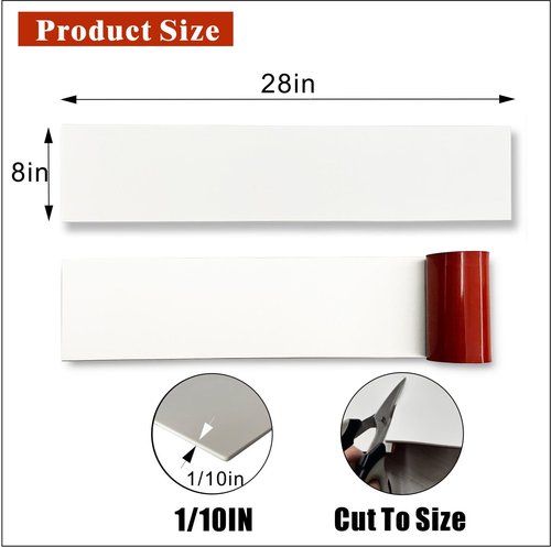 BAJIAOREN 2 Pack Silicone Rubber Door Kick Plate 8x28 Inches Self Adhesive White Cut-to-Fit KickPlates for 24-28 30 Inch Wide Doors Peel and Stick On 8''x28''