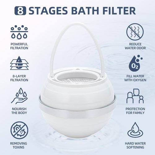 Bath Water Filter, Bathtub Water Filter, Bath Filter for Tub,Bath WaterFilter for Tub Faucet - BPA Free - White