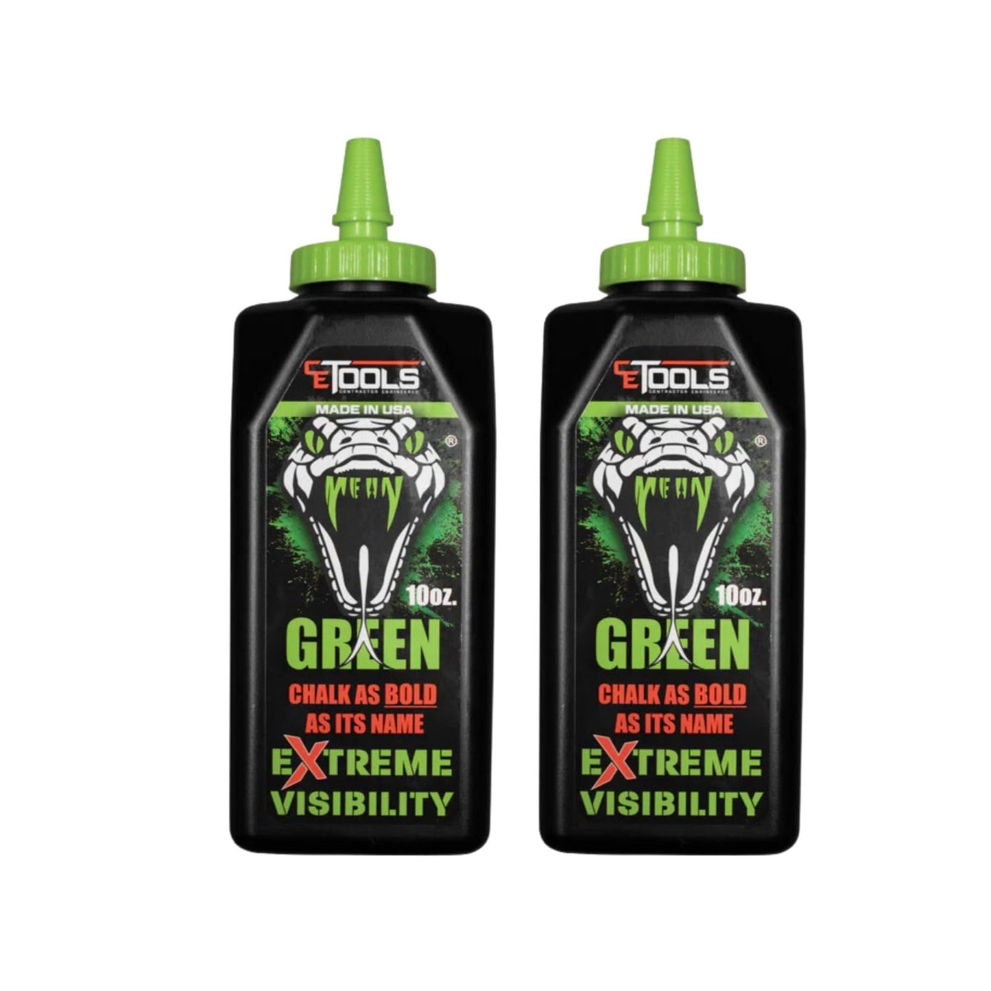 CE TOOLS COMBO Chalk EXTREME VISIBILITY Marking Chalk - (2-Count) 10 oz (283.5g) Give Me Two Bundle (Green)