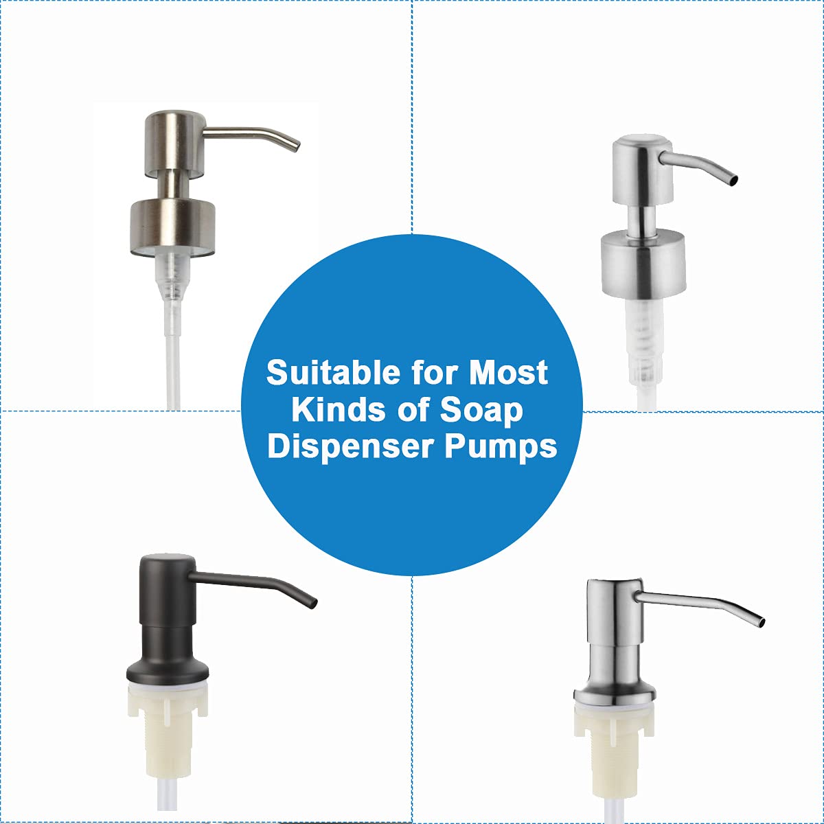 SonTiy Soap Dispenser Extension Tube Kit with Upgraded Check Value, 47" Under Counter Soap Dispenser Tube for Kitchen Sink, Fit Most Soap Containers, Powerful Suction, Easy to Install