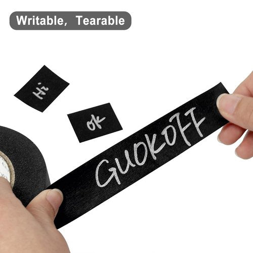 GUOKOFF Black Masking Tape, 2 Inch x 55 Yards x 1 Rolls, Black Painters Tape, General Purpose Painting Adhesive Tape for Arts DIY Crafts Labeling