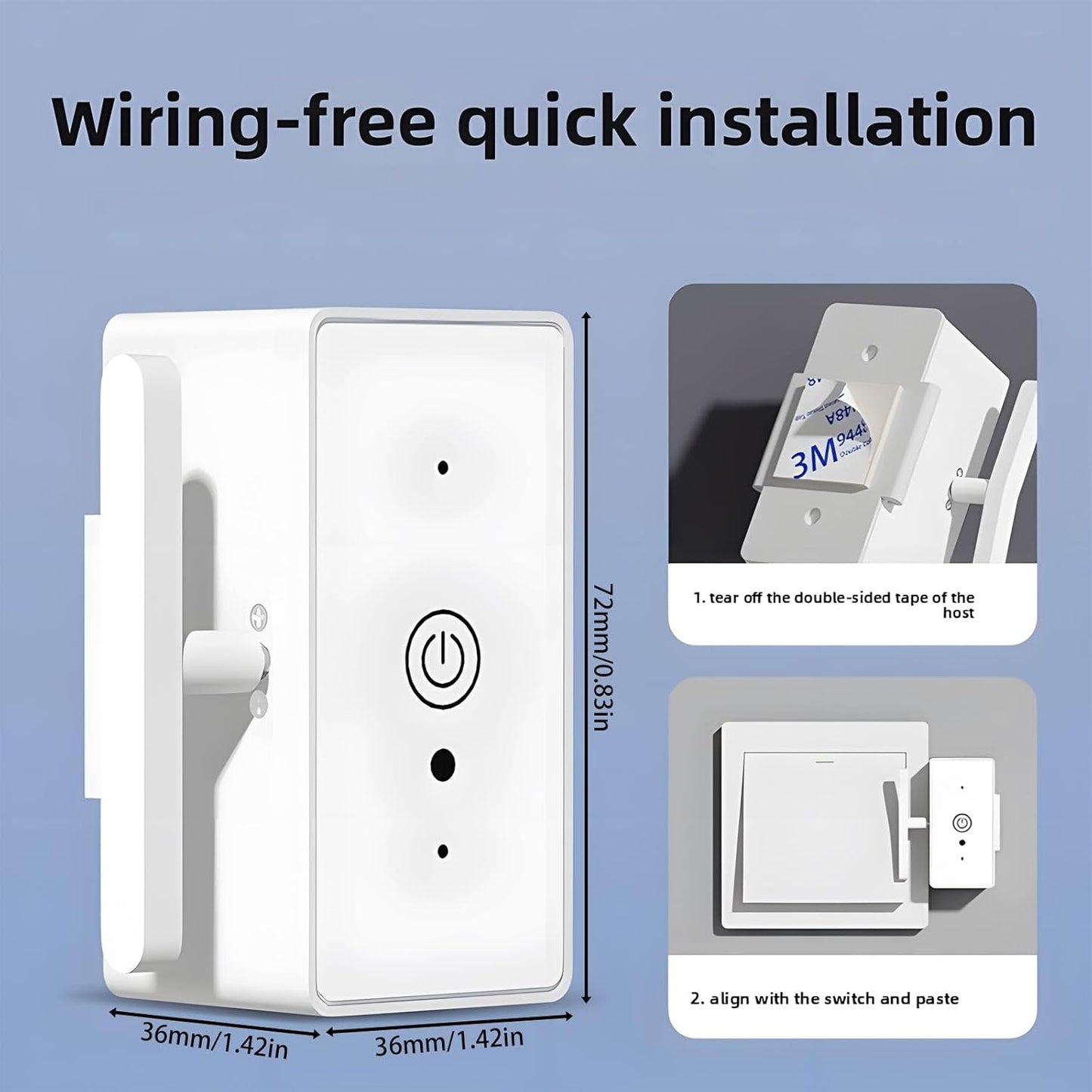 Intelligent Remote Control Switchs, Smart Light Switch with Remote, Single Pole One-Way Wall Switch, Smart Life & Remote Control, Neutral Wire Required, No Hub Needed (1 Pcs)