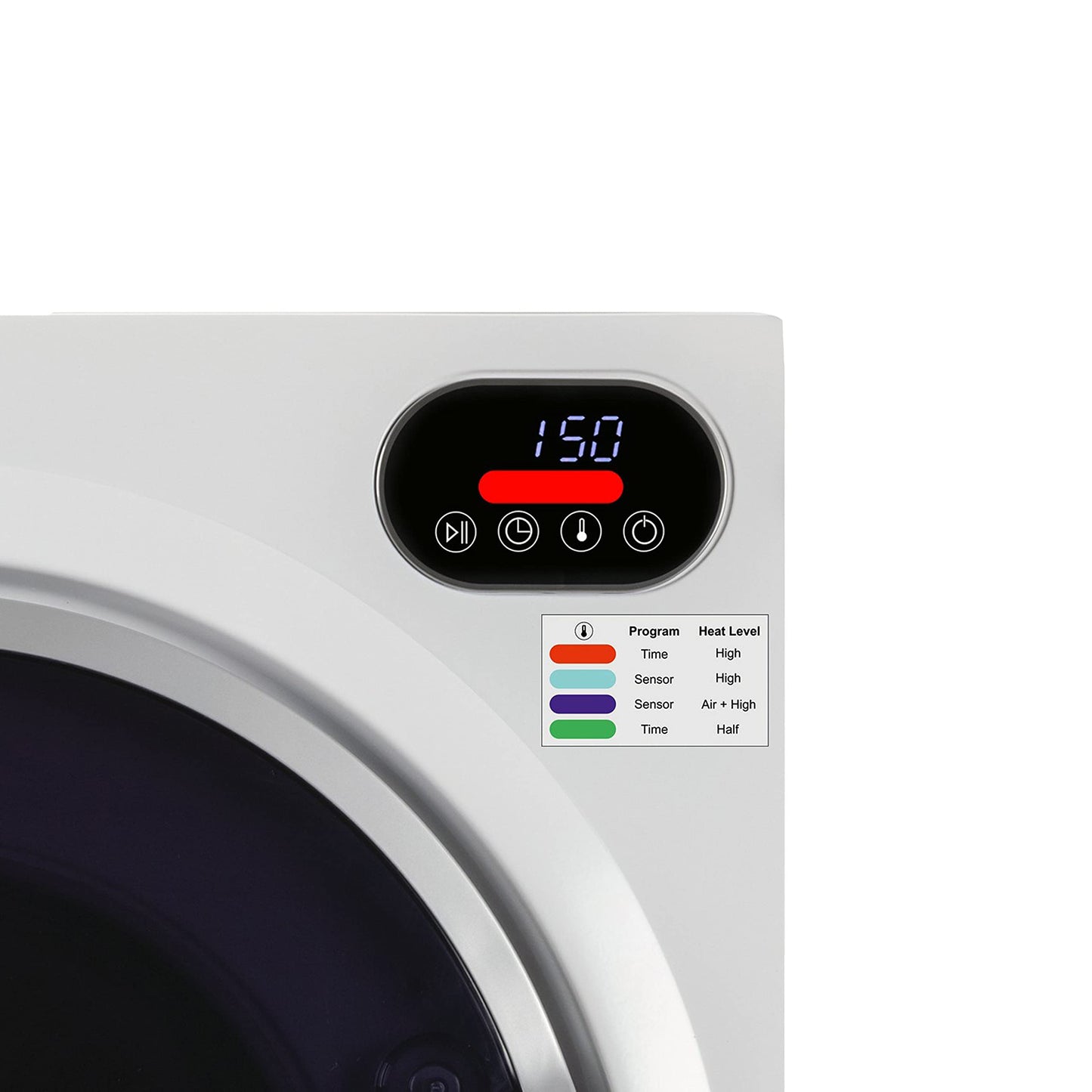 Equator Ultra Compact Short Vented SENSOR Dryer 2.6cf/10lb LED Ops 110V/1400W in White