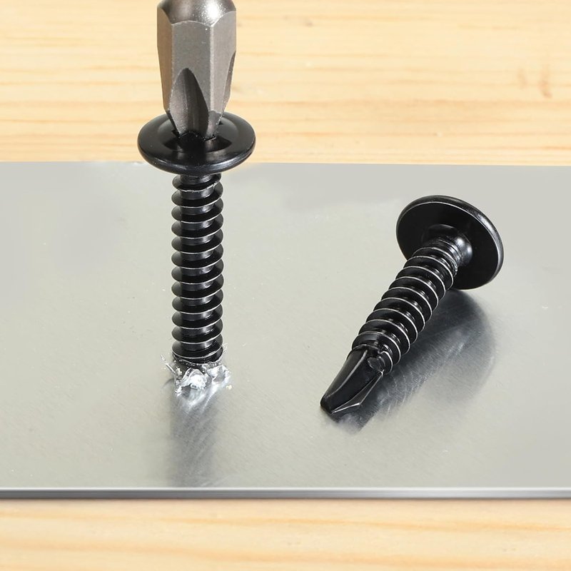 SVLING Self Tapping Screws Assortment Kit 465PCS, Modified Truss Head Sheet Metal Screws #8#10 1/2",5/8",3/4",1",1-1/4",1-1/2" Stainless Steel 410 Self Drilling Screw for Metal Wood Plastic