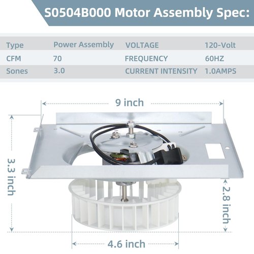 769RL B Unit for NuTone S0504B000 Motor Assembly,S0504B000 Fan Power 757 769RFT-R01 769RL-R01 VF707RCN Replacement Motor 769RL B Unit for NuTone Bathroom Fan,JESP-61K13/C-87547