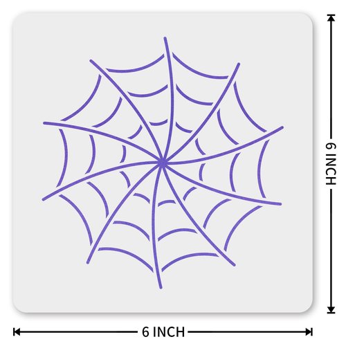 MAGJUCHE Spider Web Stencil 6 Inches, Reusable Stencil for Painting DIY Crafts Decor