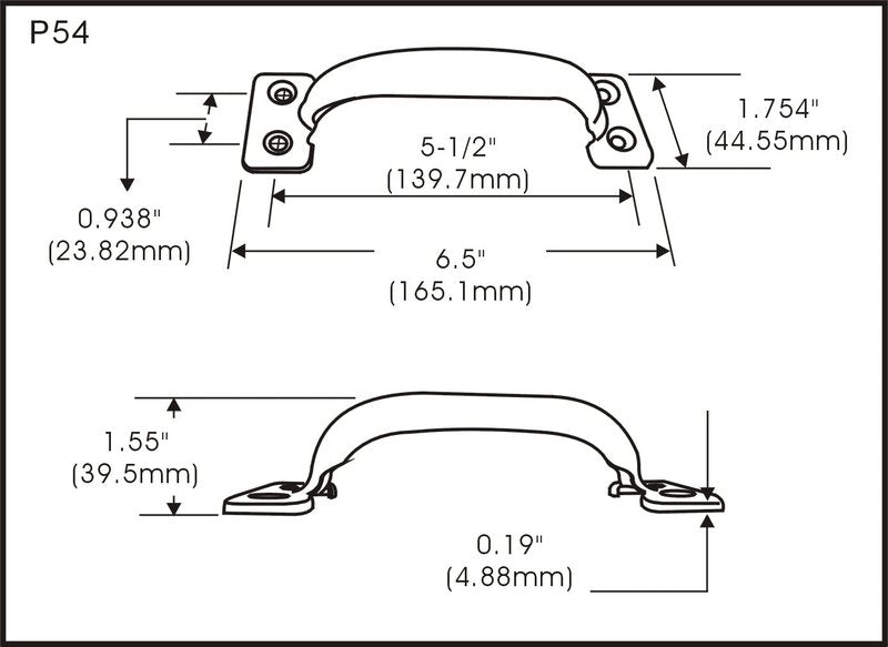 QCAA Stainless Steel Door Pull Handle, 6-1/2", Polished Stainless Steel, 1 Pack, Made in Taiwan