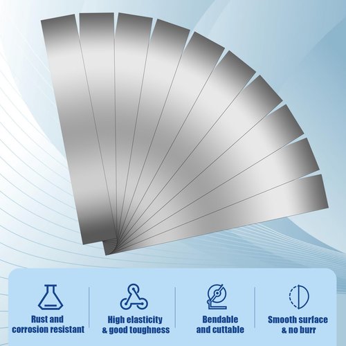 30 Pieces Shim Stock Assortment Metal Shim Stock 304 Stainless Steel Strips 1" Width x 6" Length, 0.0007", 0.001", 0.0015", 0.002", 0.003", 0.004", 0.005", 0.006", 0.008", 0.01" Thickness Metal Shims
