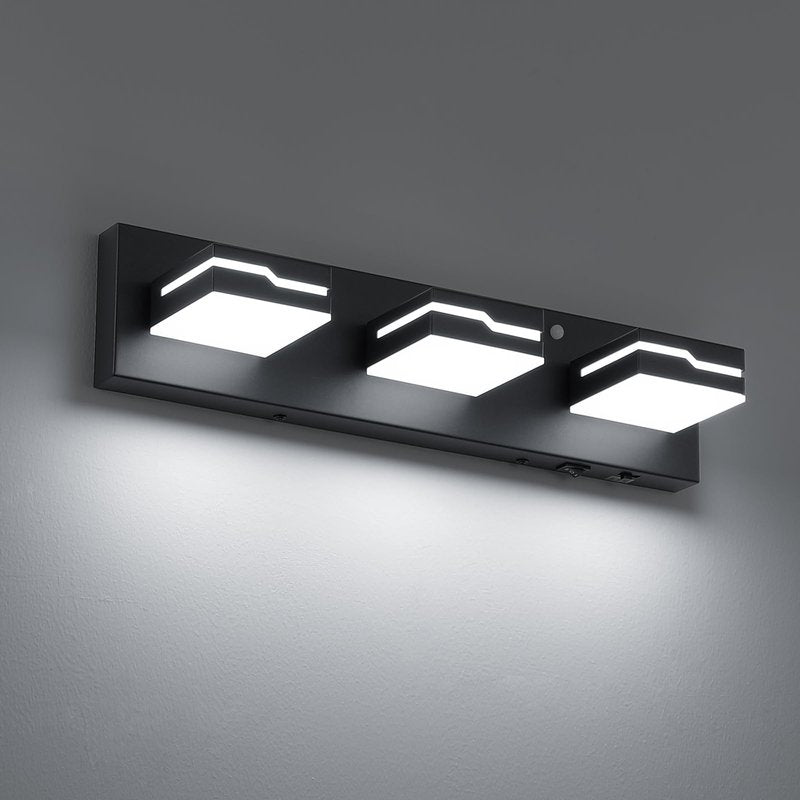 Merexcint LED Modern Bathroom Vanity Light Fixtures 3-Light, 19 inch 3CCT Dimmable Nickel Motion Sensor Vanity Lights for Bathroom Lighting Fixtures Over Mirror, with 350° Rotatable Acrylic Heads