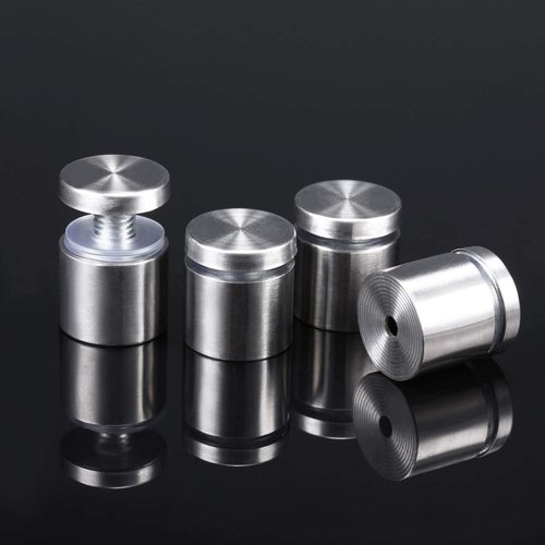 Pelopy 8 Pcs Sign Standoff Screws Advertising Screws Stainless Steel Wall Standoff Mounts Glass Acrylic Nail(1 x 1 Inch)