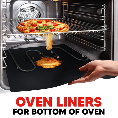 Oven Liners for Bottom of Oven with Baking Sheet Mat, Heat Resistant Stove Liners for Bottom of Electric Stove and Teflon Sheets for Baking, Reusable Matt for Electric Range