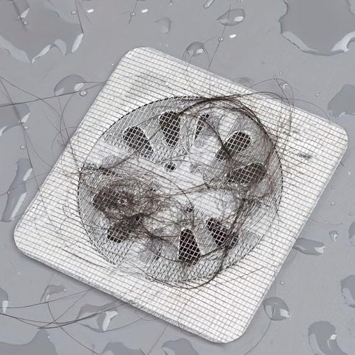Disposable Shower Drain Cover Hair Catcher 4" X 4" Mesh Stickers for Bathroom, Laundry, Bathtub, Kitchen, and Sink 20 PCS