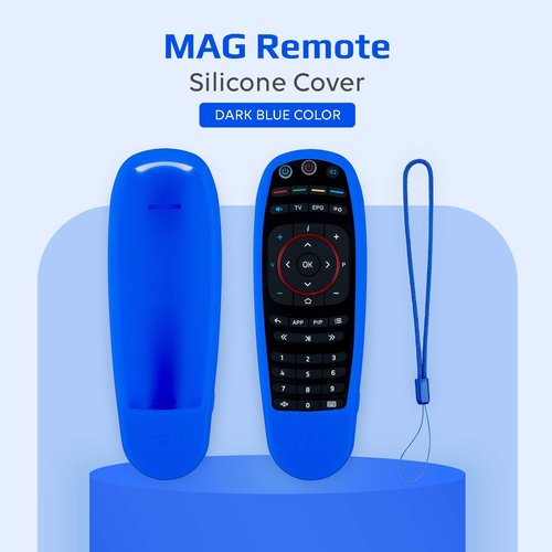 MAG Remote Control for MAG 254 322 324 424 524 544 and Other MAG Linux Set-Top Boxes with Silicon Cover. (Dark Blue)