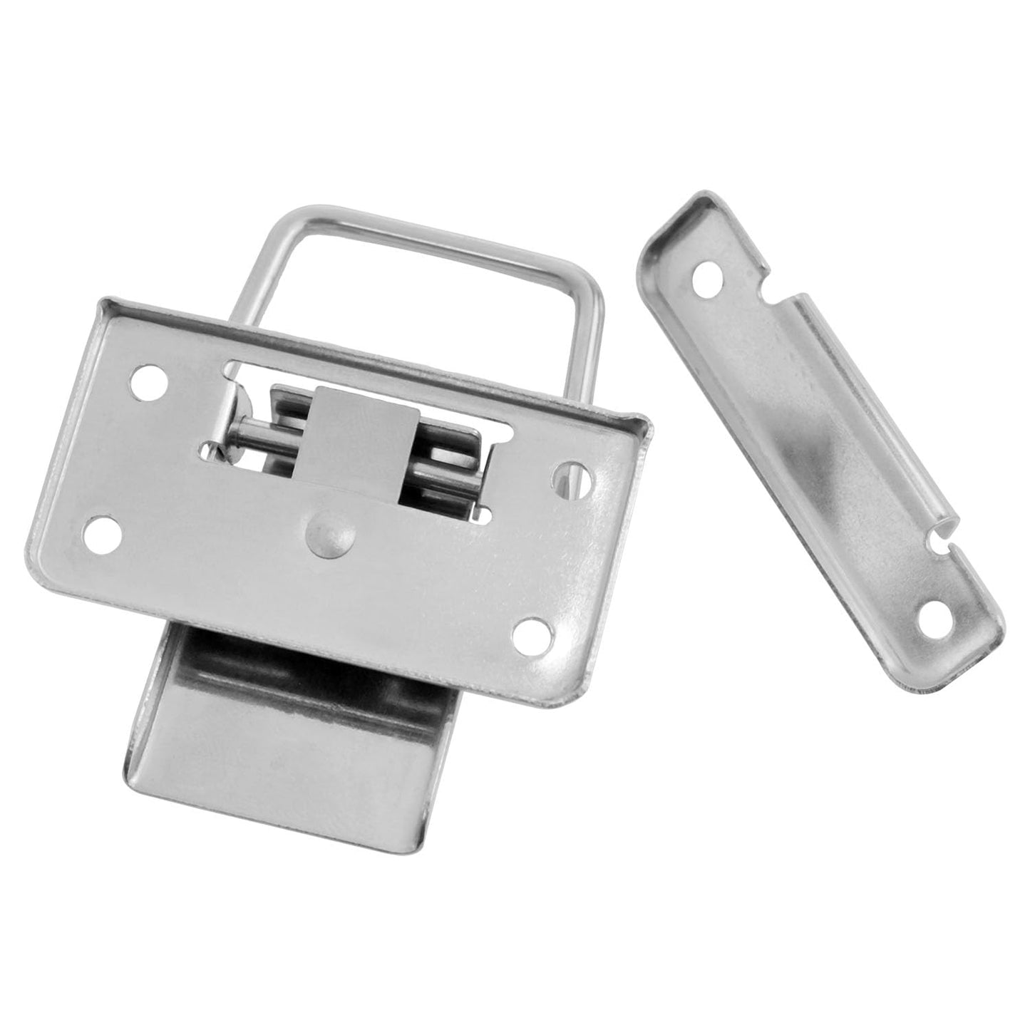 AYLIFU Spring Latch Cabinet Latch and Lock Cabinet Lock Silver 70×52.5mm/2.75×2.07inch for Stainless Steel Buckle Boxes Insulated Box Door latches Fishing Boxes toolboxes and suitcases 2 pcs