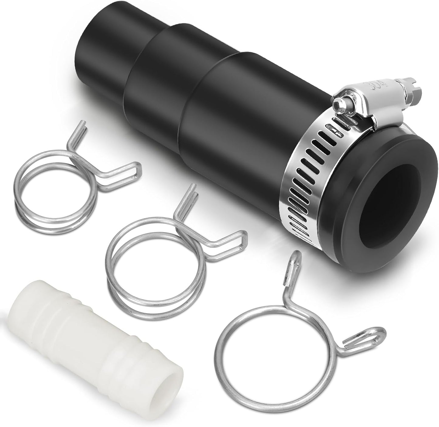 Dishwasher Drain Hose Adapter Compatible with Insinkerator Garbage Disposals, Dishwasher Drain Connector Compatible Include 1 Inlet Connector, 3 Spring Clamps, and 1 Hose Clamp