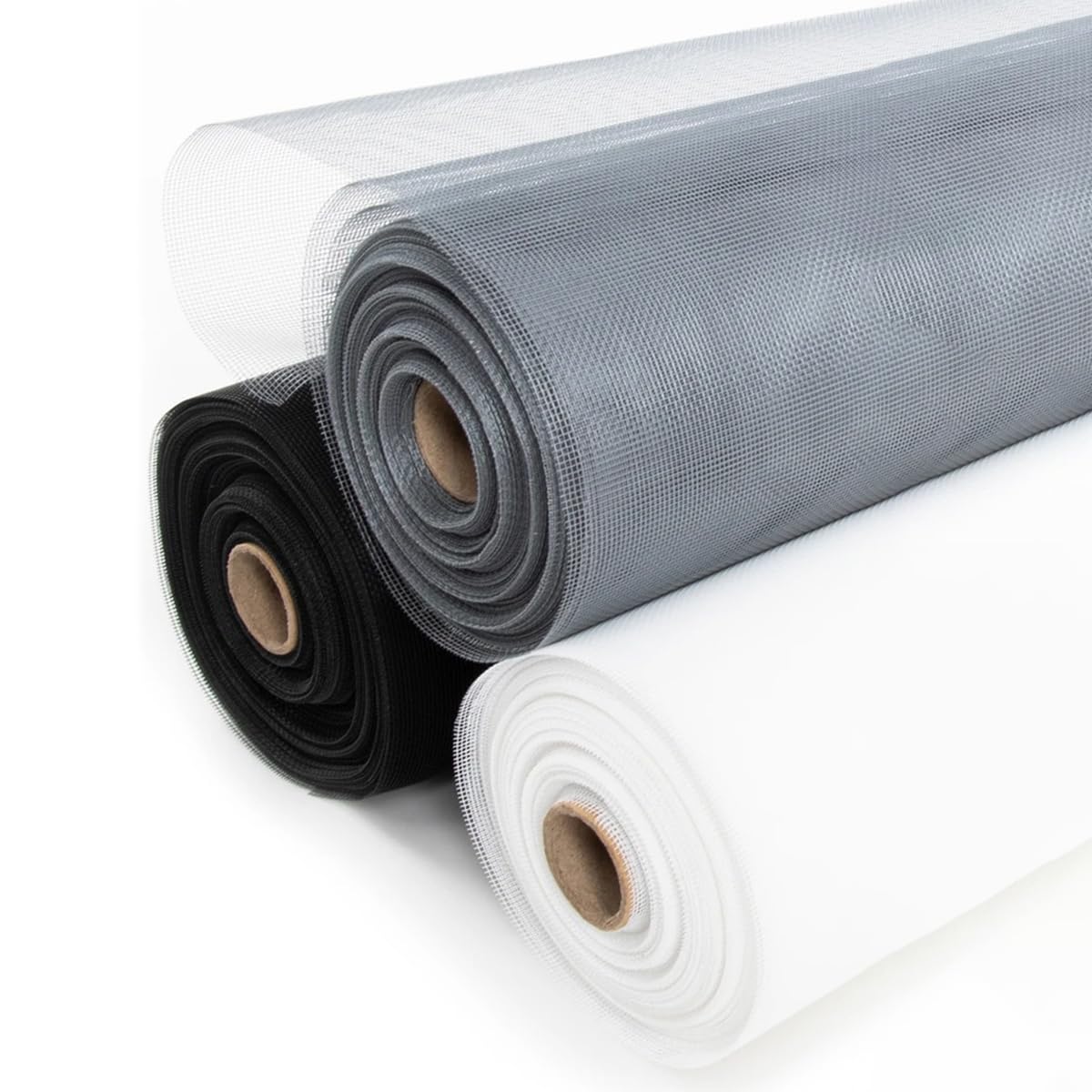 homeemoh Windows and Door Screen Mesh Replacement, 39.3 x 157.4 Inch Cuttable DIY Adjustable Nylon Netting Roll for Patio, Porch, Sliding Doors, White