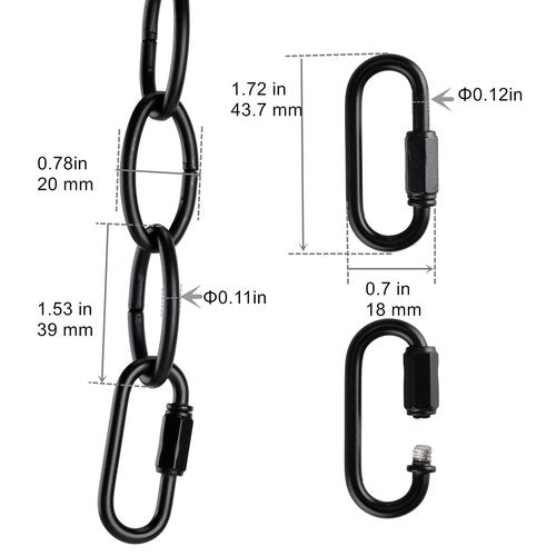 Chandelier Chain 6 Feet SANGLE SOPFFY Light Fixture Chain for Chandelier or Swag Light Fixtures,Lighting Chain Extension with Link Locks,Heavy Duty Chain for Light Fixture, Plant Hanging Chain.