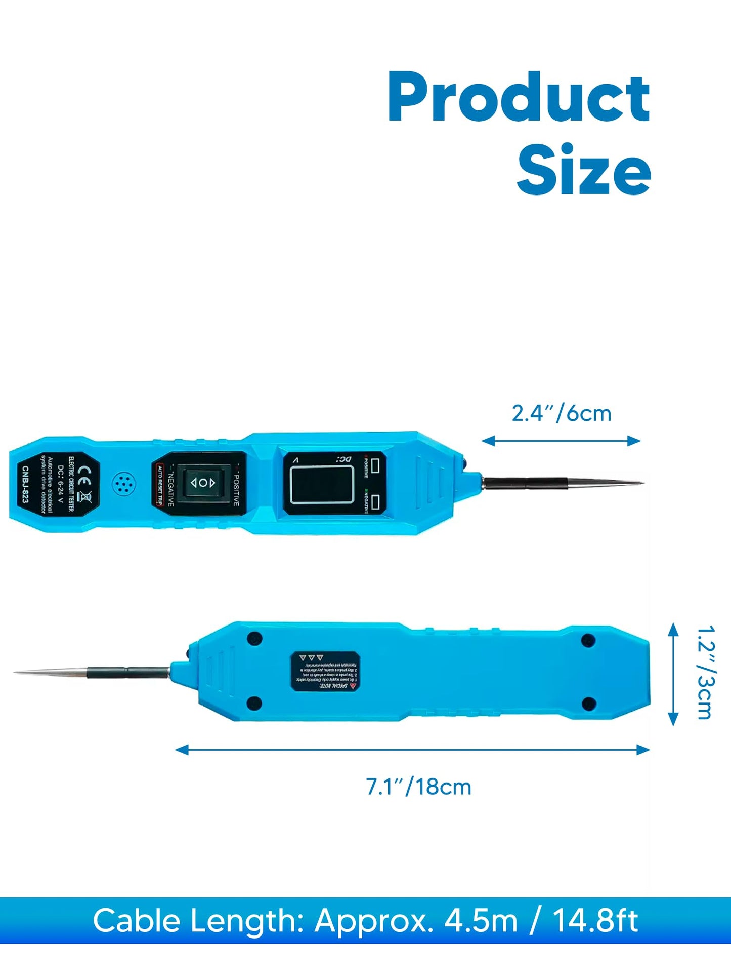 Chazcool 6-24V DC Circuit Tester Automotive, Power Circuit Probe Tester, Test Light, Voltage Tester, Automotive Short Circuit Breaker Finder Electrical Tools