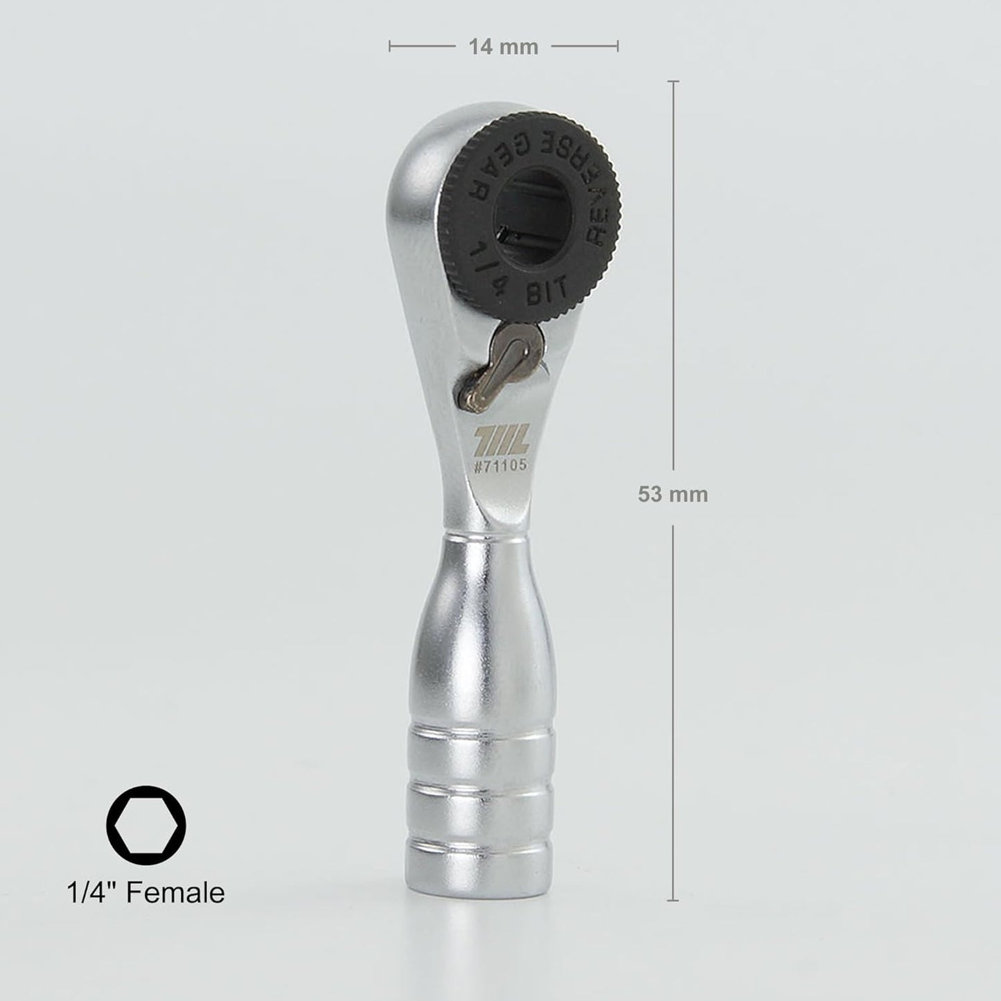 711L Mini Ratchet Wrench - One of the World's Smallest 1/4" EDC Ratchet Wrench For Tight Spaces - Alloy Steel - For Single-ended Hex Bit