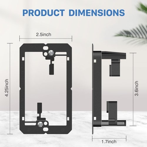 ANONION 22 Pack Single Gang Multipurpose Drywall Wall Plate Low Voltage Mounting Bracket Device Black