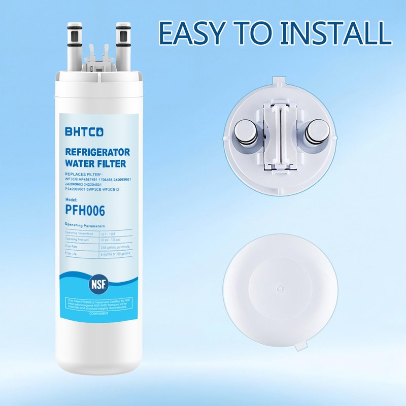 Water Filter for Frigidaire Refrigerator FFSS2615TS, FFSS2615TE, FFSS2615TP, LFSS2612TE, LFSS2612TF, FFHS2611PF, FFHS2611LW, FFSS2625TS, FFHS2622MS, FFSS2315TS, LFSS2612TP fridge Replacement Filter.