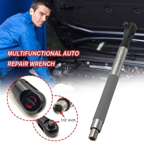 Offset Extension Wrench Impact, 2025 New Upgrade Electric Ratchet Wrench, Impact Wrench Extender for Socket Sets, 1/2-Inch Electric Drill Adapter, 4 Conversion Adapters,Slim Design for Tight Spaces