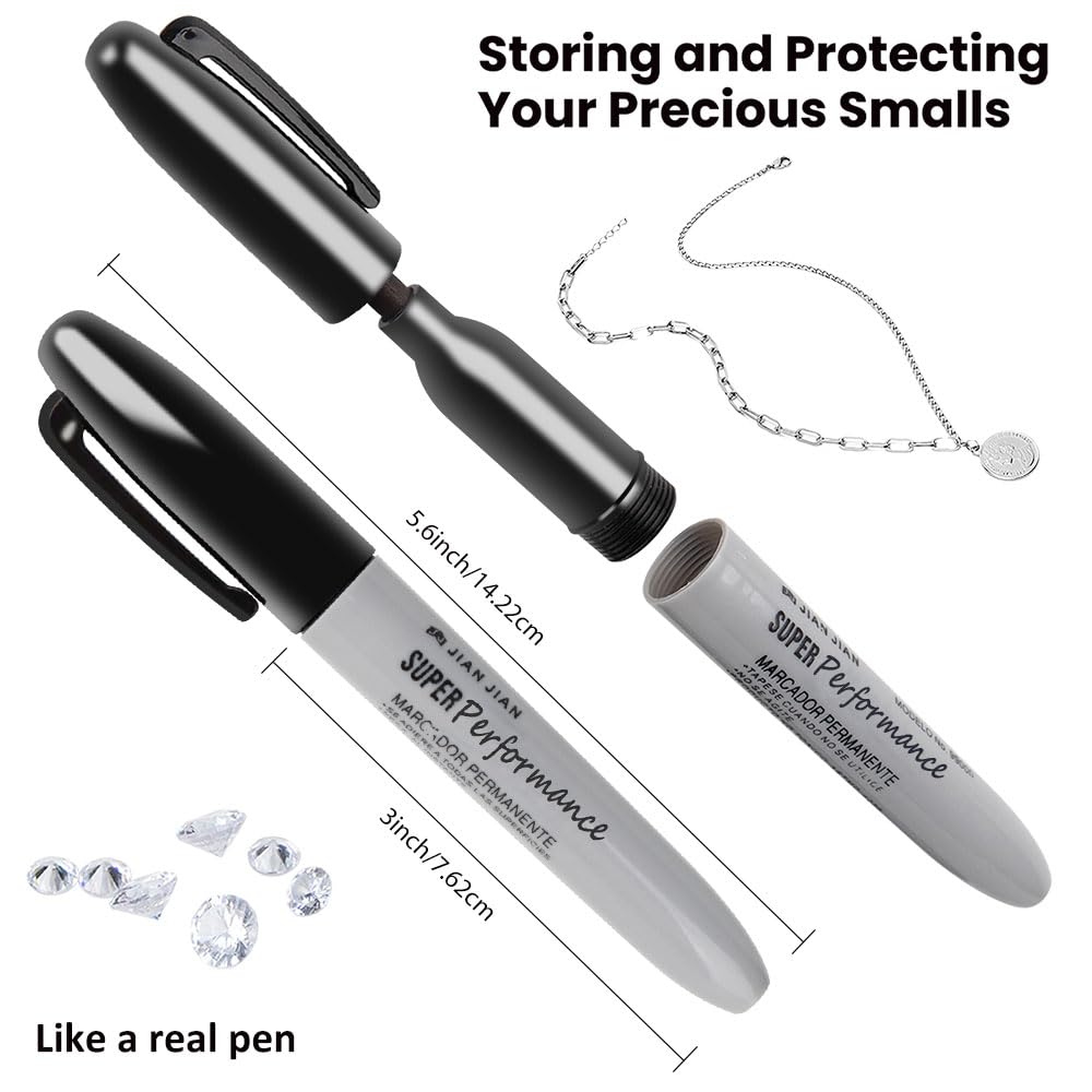 BarGifts Fake Pen Diversion Safe Keep Your Valuables Secretly, Hidden Safe Storage as A Marker Pen to Hide Small Items- 1pc