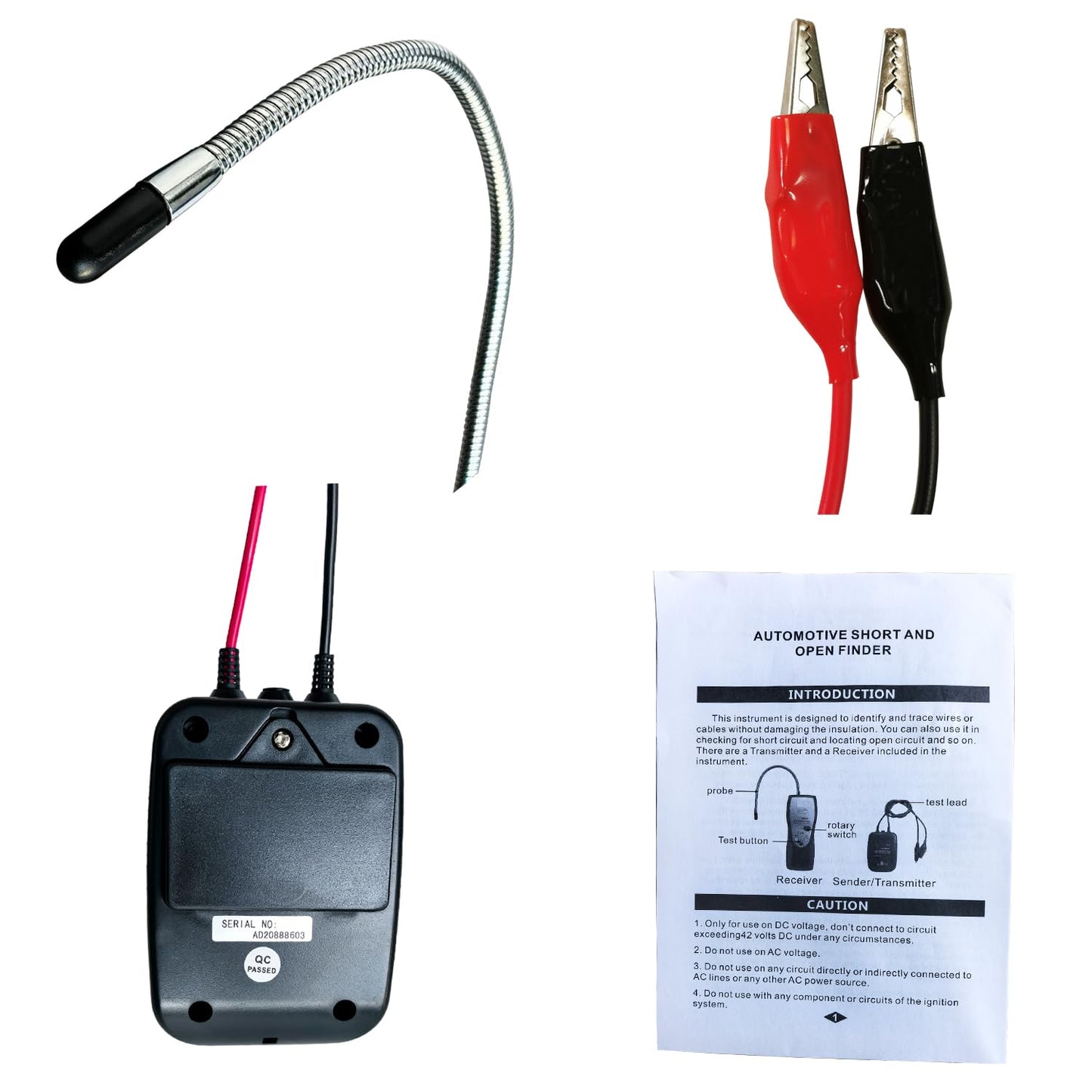 Vanlison Professional Automotive Circuit Tracer - 6-42V Short & Open Finder with Adjustable Probe | Car Wire Tracker for Short Circuit Detection, Broken Wires & Current Leaks | Electrical Diagnostic