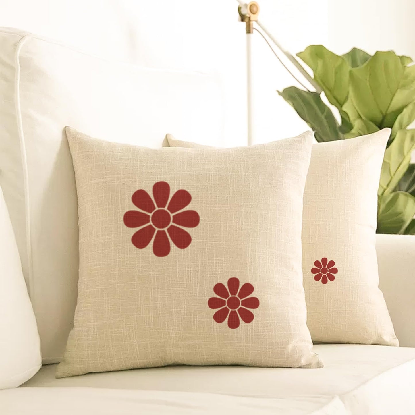 Large Flower Stencils for Painting on Walls, 6-12 Inch Daisy Stencil Reusable Floral Template for Wood Fence Canvas Fabric Crafts DIY Wall Art (6 Pack)