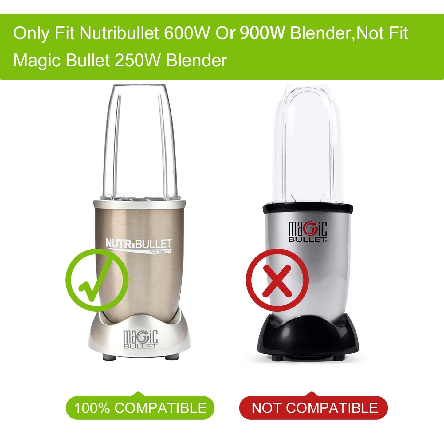 Replacement Parts 32oz Blender Cups (2 Packs) Replacement Blender Cups Compatible with NutriBullet 600w and 900w Blender