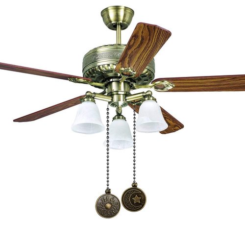 Dotlite Copper Ceiling Fan Pull Chain Set, Decorative Totem Fan Pull Chain Pendant Extension, 12 Inches Lighting & Fan Beaded Ball Chain Extender Ornament with Connector, Moon and Sun (2Pack)