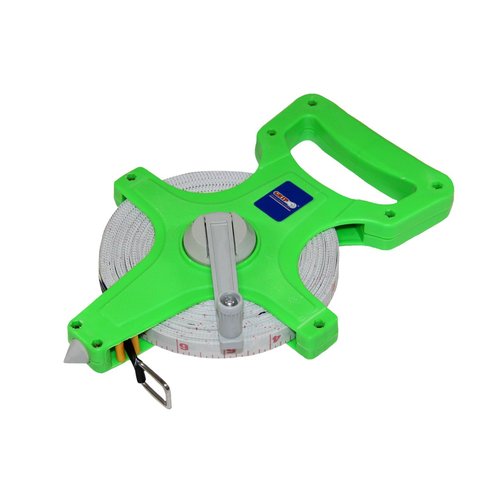 Grip 100' x 1/2" Open Reel Tape Measure - Locking Hand Reel, Flexible, ABS Plastic Housing - Used for Larger Measurements - Garage, Home, Workshop, Construction, Sports