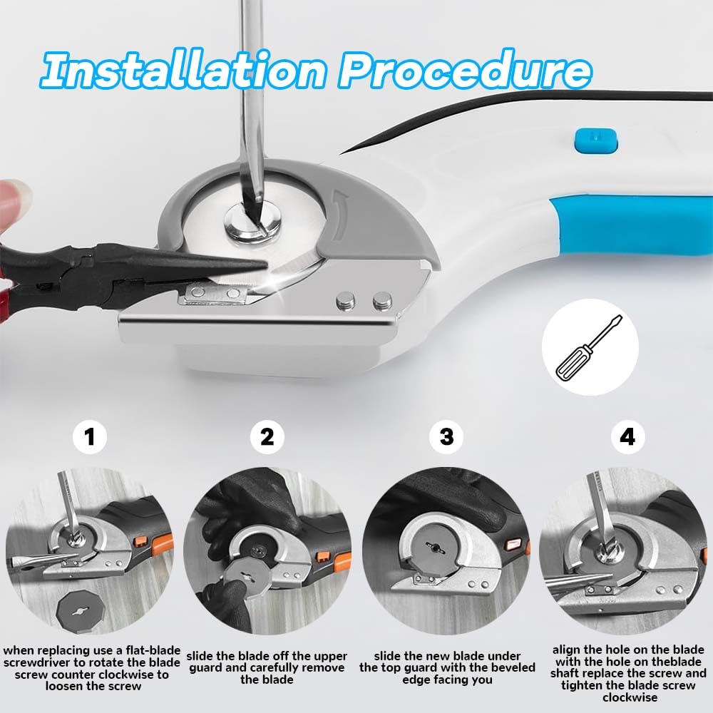 Yakamoz 3Pcs Replacement Rotary Blades for Wors ZipSnip Cordless Electric Scissors Replacement Blade WA2300 Blades, Fits RC2600K, RC2601, RC2602, WX080L, WX081L Box Cutter