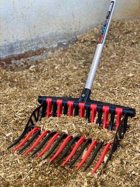 Wave Fork by VERSZA Farm & Ranch| Manure Fork Replacement Head| Durable TINES That Don't Break ! (Color RED Black)
