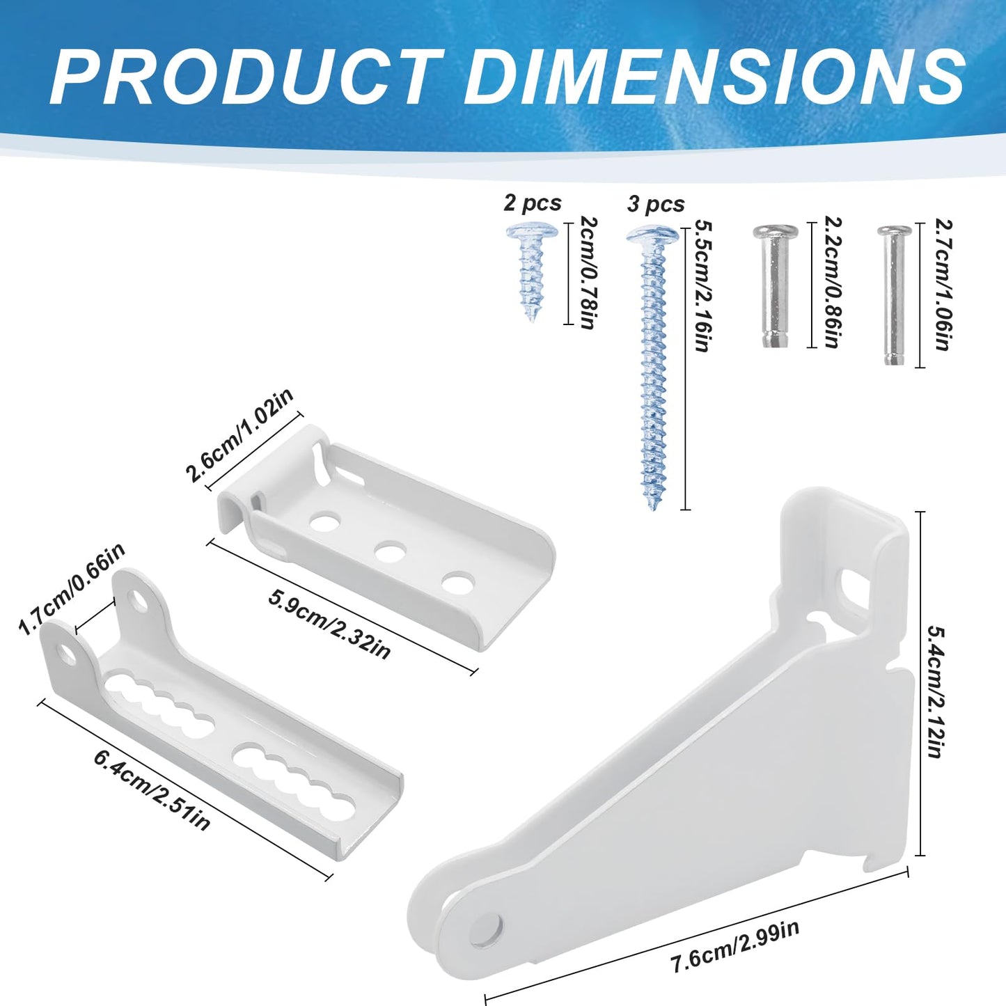 Reinforced Storm Door Closer Bracket Kit, Heavy-Duty Screen Door Closer Replacement Part for Andersen, Emco, Larson & Pella 40201 Door Repair Kits, Protecting Doors from Strong Wind Damage (White)