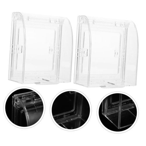 Angoily 2Pcs Transparent Babyproof Electric Outlet Cover Safety Switch Box Protector Easy Install Socket Guard for Outlet Protection for Young
