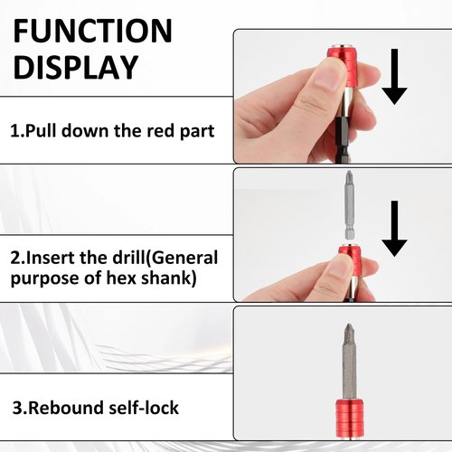 2 Pcs 1/4 Inch Screwdriver Bit Holders, Magnetic Drill Bit Holder Hex Shank Impact Bits Holder Extension Quick Release Screwdriver Drill Screw Adapter for Nut Driver, 60 mm Length