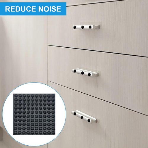 300 Pcs Combo Pack Clear Adhesive Bumper Pads, 3 Sizes Round Self Adhesive Sound Dampening Transparent Rubber Feet Pads for Cabinet Doors Drawers Glass Tops Picture Frames Cutting Boards,Black