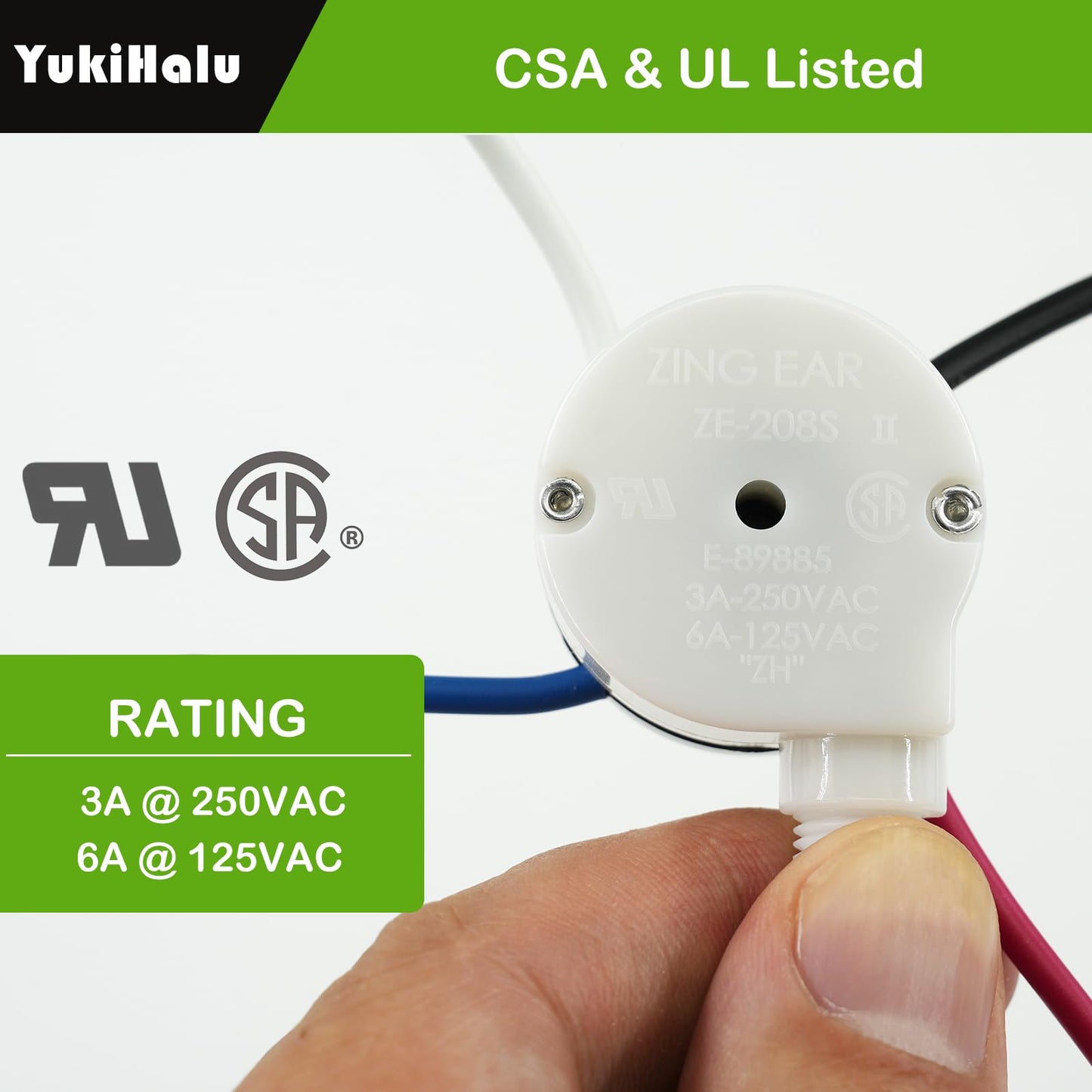 YukiHalu Ceiling Fan Pull Chain Switch 3 Speed 4 Pre-Installed Wires, ZE-208S, Replacement Fan Light Switch for Ceiling Fans and Light Kits (Antique 1Pack)