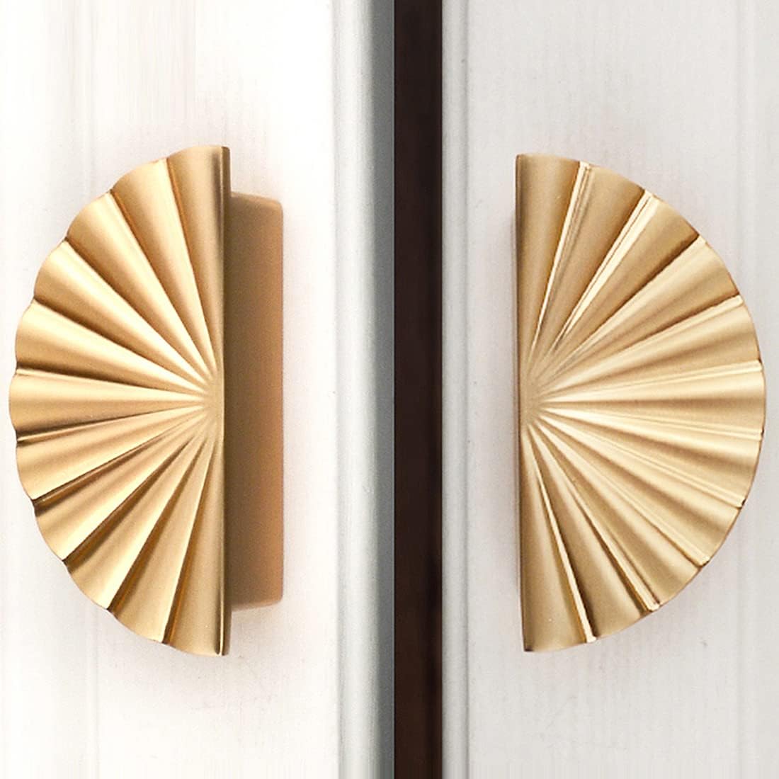 6 Pack Gold Kitchen Cabinet knobs and Pulls - Brushed Gold Zinc Cupboard Drawer Handles for Dresser Drawers