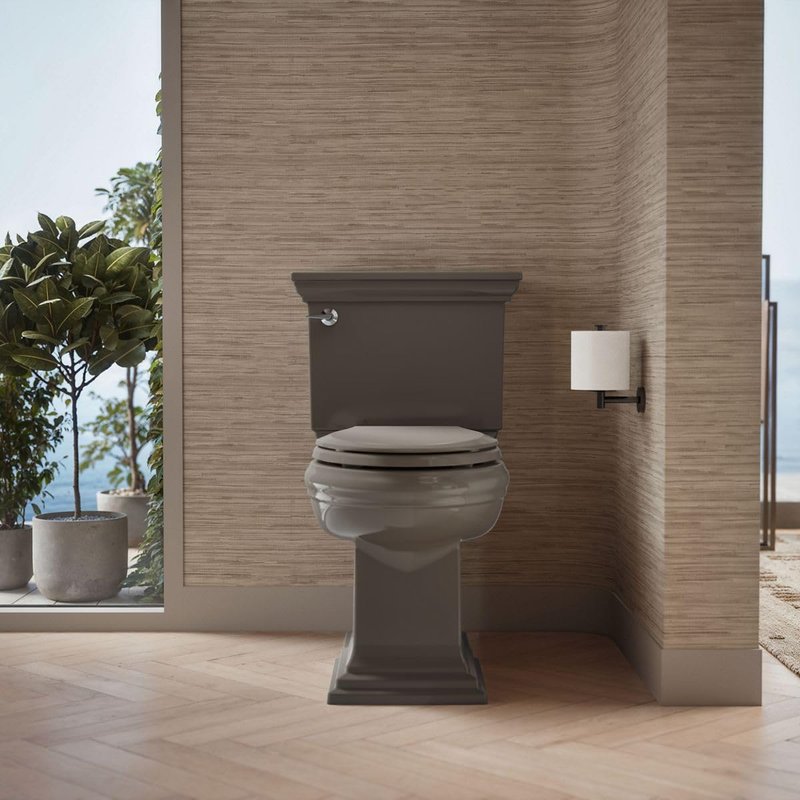 KOHLER 4636-RL-K4 Cachet ReadyLatch Elongated Toilet Seat Slow Close, Soft Close Toilet Seat Quiet Lid, Contoured Grip-Tight Bumpers Installation Hardware, Apartment Essentials, Cashmere (Pack of 2)