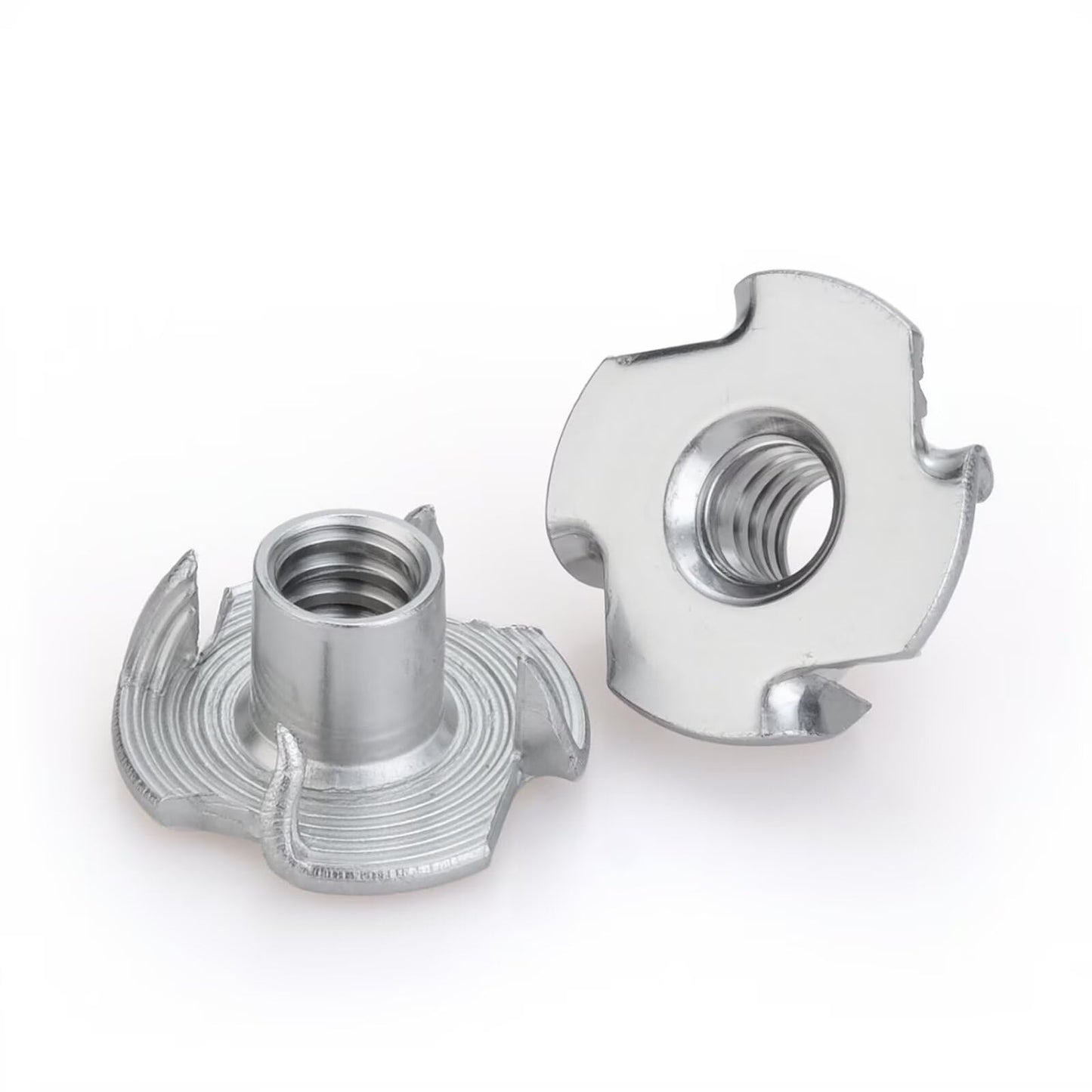 25 PCS M6 T-Nuts 304 Stainless Steel Four-Jaw Tee Nuts, Corrosion-Resistant Threaded Inserts for Wood, Cabinetry, Rock Climbing Holds, Home, Hotel & Outdoor Furniture