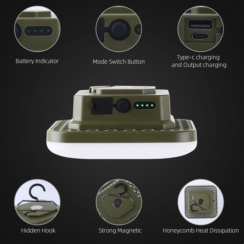 Portable Rechargeable LED Camping Lights for Hanging,Waterproof Outdoor Light,Super Bright Hanging Lanterns for Tents