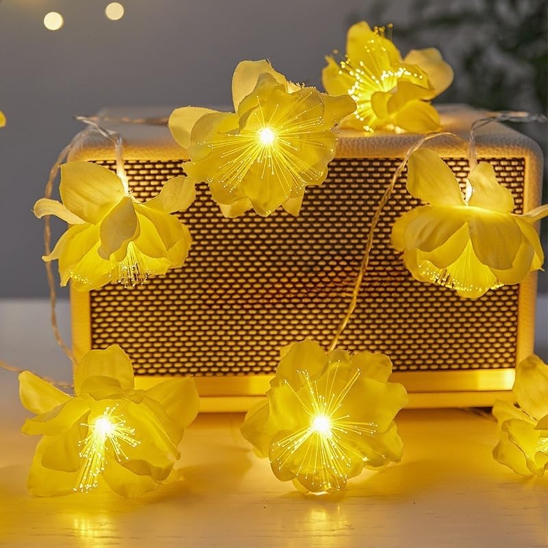 78Inches,Fiber Optic Flower String, LED Flower Garland Lights Fairy Lights for Room Table Wedding Christmas(Purple Flowers)