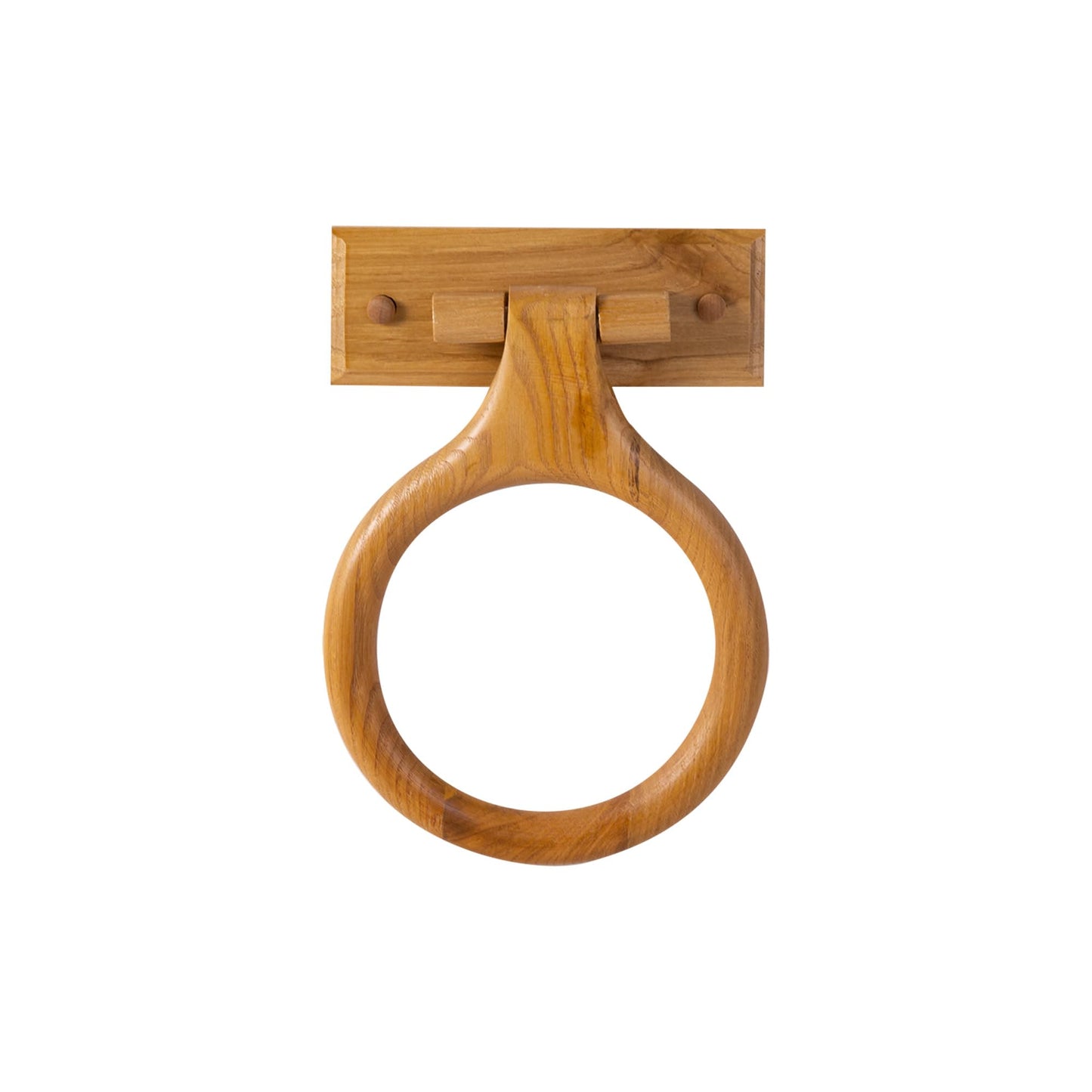 Design House Dalton Towel Ring, Wall-Mounted, Sturdy Solid Wood, Easy Installation, For Bathroom, Honey Oak, 9.375 in. L x 6.375 in. W x 2.0 in. D, 561191