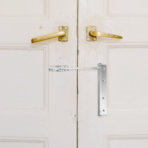 LALAFINA Automatic Door Closer Stainless Steel Residential Door Closure Easy Installation User Friendly Spring Mechanism for Smooth and Safe Operation Convenient Design