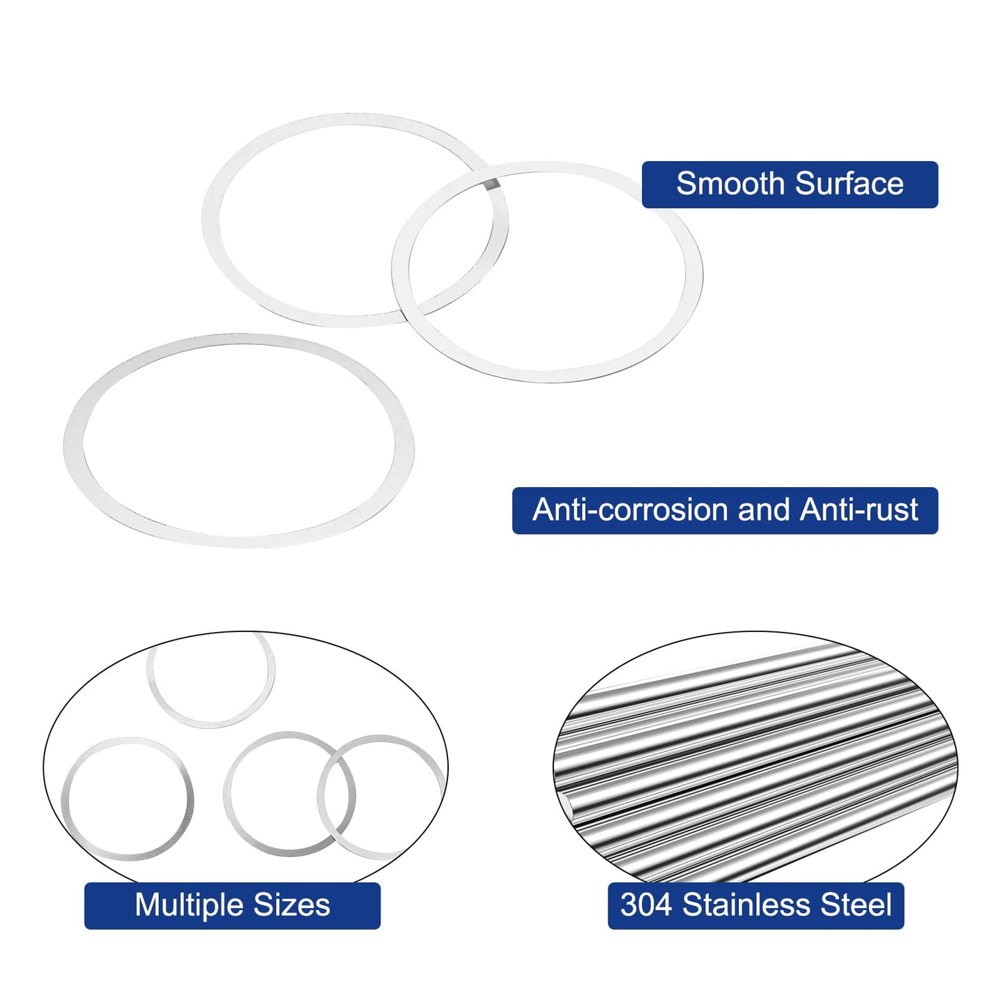 Barrel Nut Shim Kit, Barrel Shim Nuts Free Float Spacers Adjustment .001” .002” .003” .004” Thickness (20 Pack)